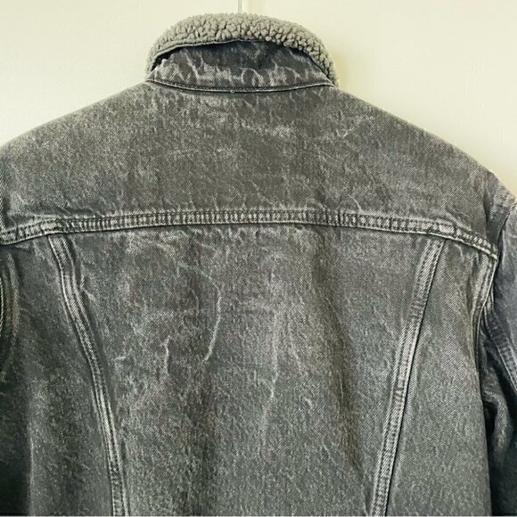 Levi's Sherpa Trucker Jacket Roadster Black, Sz Medium - Picture 11 of 16